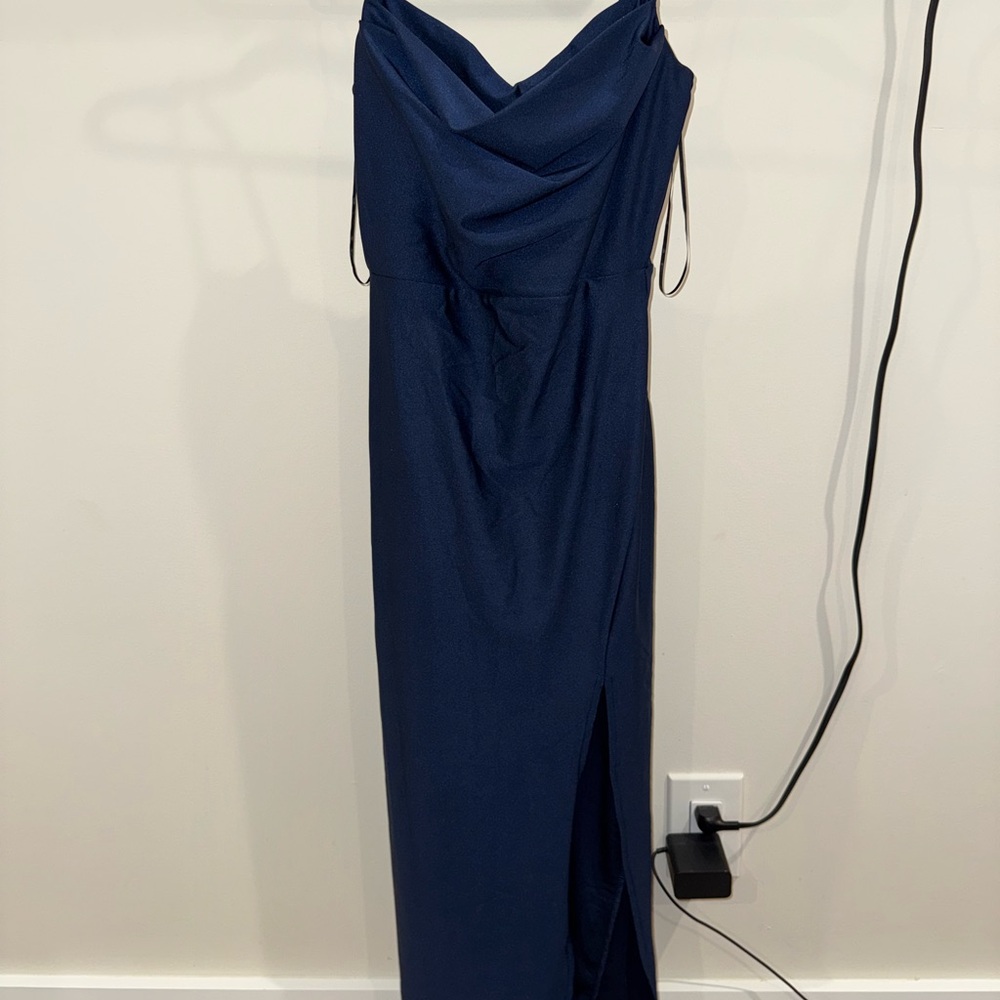Windsor Midnight Navy Cowl Neck Maxi Dress